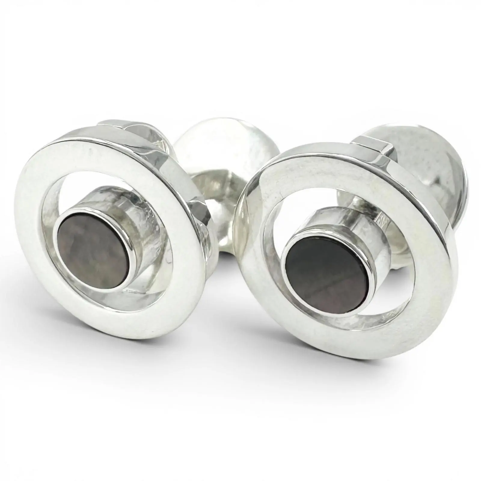 Pre-owned HERMÈS Sterling Silver 925 (Ag925) Small Leather Goods Silver Cufflinks