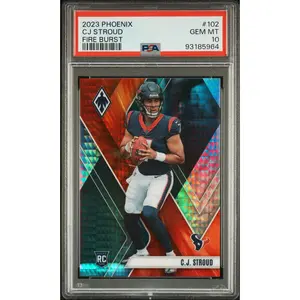 CJ Stroud Texans 2023 Panini Phoenix Fire Burst Rookie Card /340 PSA 10 Gem Mint