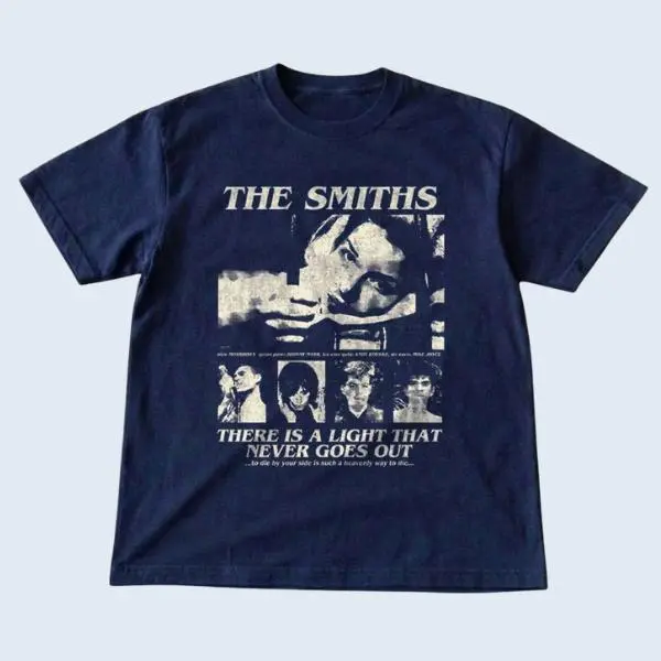 The Smiths Navy retro Band Tee, Vintage Indie Rock Shirt, Y2K Music Lover Apparel