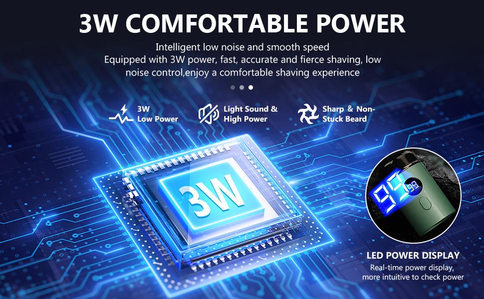 LED battery display electric shaver