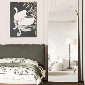 Full Length Mirror 56"x16" Arch Floor Mirror with Stand Arched Mirrors Full  Mirror  Standing  or Leaning Against Wall for Bedroom Entry