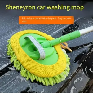 Chenille Microfiber Car Wash Brush Scratch Free Sponge Mop with Long Handle for Car Truck RV SUV Bus Boat Multi Purpose Cleaning Tool Kit