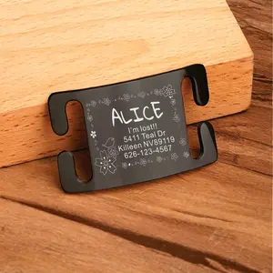 Dog Tags for Dogs,Collar Slide Dog Tag,Slide on Dog Tag,Silent Dog Tag,Dog ID Tag,Custom Dog Tag,Engraved Dog Name Tags,Cute Cat Collar Tag