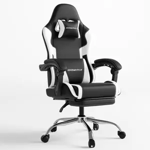 Gaming Chair with Footrest & Massage Lumbar, Ergonomic Computer Chair 330lbs with Headrest Pillow for Office, Home, Streaming and Long Gaming Sessions