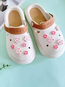 Cute Flower Design Shoe Decoration, Cute Shoe Decorations, Fashionable Novelty Shoes Charms for Clogs/Slipper Straps, Trendy Kawaii Shoes DIY Accessories for Women & Girls