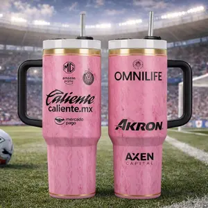 Chivas 40oz Tumbler With Handle Pink, 40oz Stainless Steel Tumbler With Handle, Gift for Fan, Leak-Proof and Stylish for Everyday Use