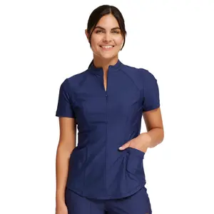 Cherokee Form Partial Zip Front Scrub Top