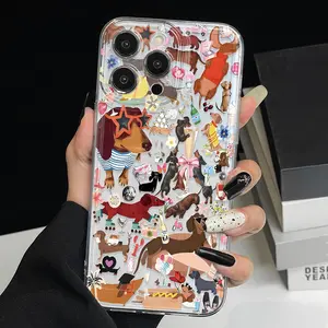 Funny Cartoon Dog Transparent Phone Case for iPhone 17/16/15/14/13/12/11 Pro Max, HD Print, Anti-Drop, Scratch-Resistant, Gift Idea