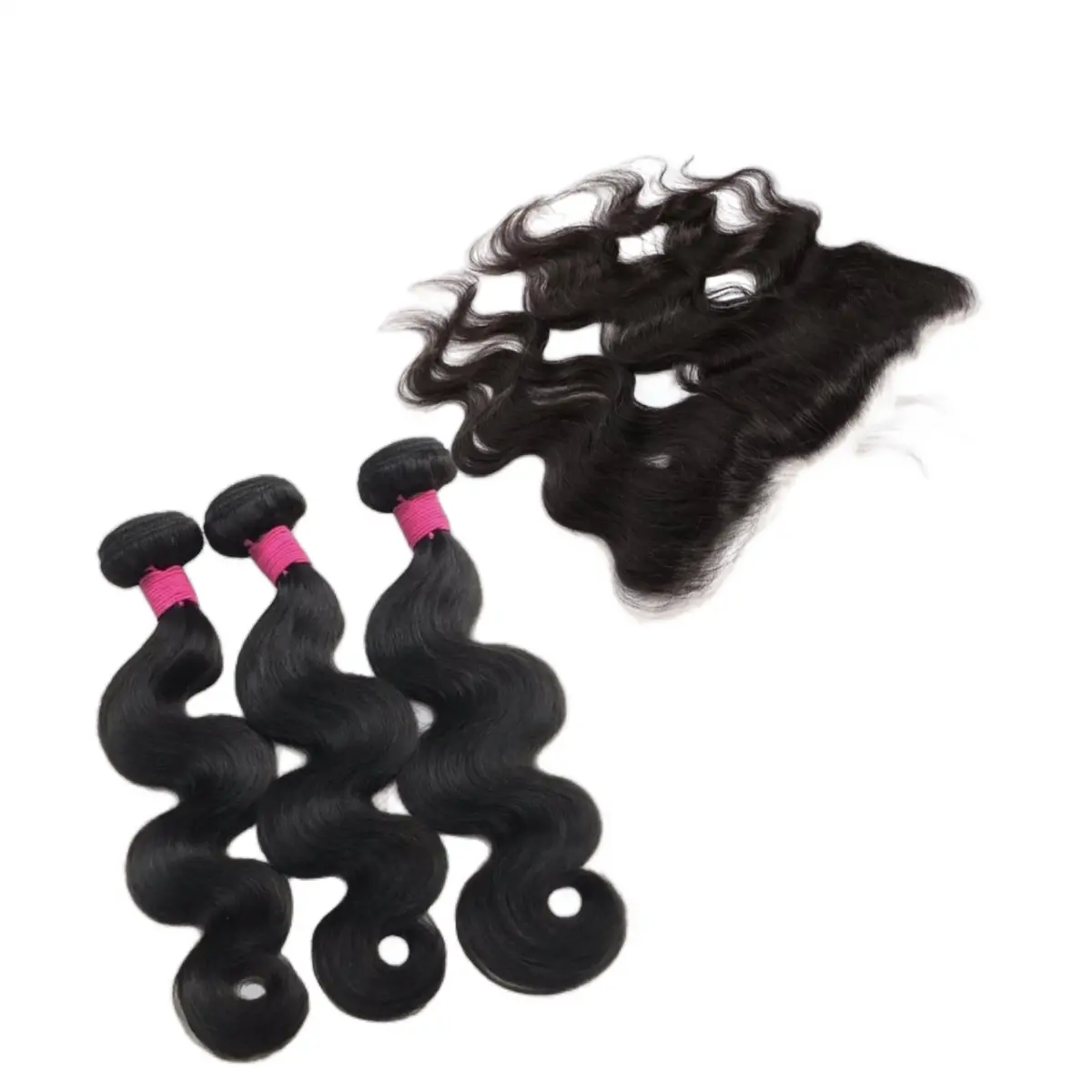 Brazilian Bundles Deal with Matching HD Frontals 100% Virgin Human Hair