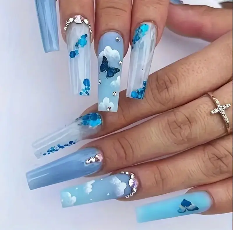 What colors to use for nails with a blue dress - TikTok Shop What colors to use for nails with a blue dress - TikTok Shop