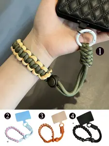 Adjustable Phone Lanyard, Durable Anti-Drop Wrist Strap, Fashion Outdoor Sports, Short Handmade Braided Rope, Universal Phone Security Cord