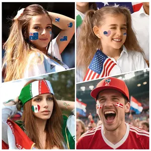 2026 World Cup Face Tattoos Flag Design Temporary Tattoo Sticker for Fans Sports Event Accessories