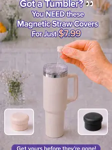 Magnetic Straw Cover Cap for Tumbler Cups 40oz – Silicone Straw Topper Lid, Spill-Proof Dust Cover for Tumbler Accessories
