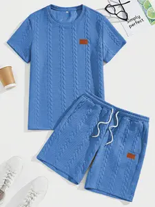 Summer Men's Short Sleeve T-Shirt and Shorts Set, Soft and Comfortable, Ideal for Daily Casual Wear and Beach Parties