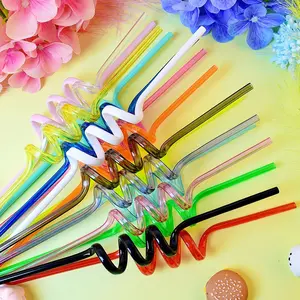 5/9/13/17pcs Party Theme Shiny Spiral Straws, Reusable Milk Water Drink Straws, 27cm, Ideal for Parties, Weddings, Birthdays, Kitchen Tools