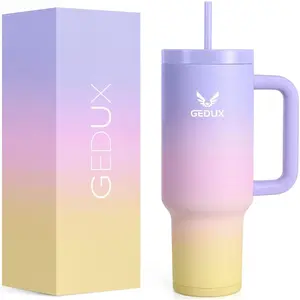 40oz Tumbler with Handle - Stainless Steel, 2-in-1 Leak Proof Lid, Non-Slip Silicone, Cupholder Friendly, Drinkware Containers Mug