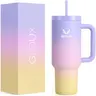 40oz (1,000-2,000 ml) Stainless Steel Insulated Tumbler Water Bottle - Insulated Cup for Cars, Camping Enthusiasts, 2-in-1 Leak-Proof Lid, Handle, Non-Slip Silicone Base, Cupholder-Friendly, Easy-Carry Drink Carrier