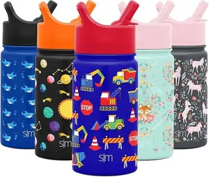 Simple Modern Kids Water Bottle with Straw Lid | Insulated Stainless Steel Reusable Tumbler for Toddlers, Boys | Summit Collection | 14oz, Solar System Drinkware Flasks