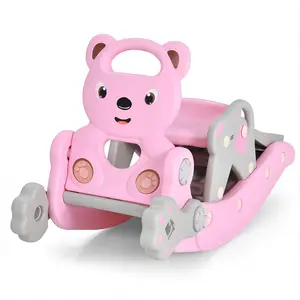 COSTZON Toddler Rocking chair with Basketball Hoop, Rocking Horse, Slide for Kids, Foldable Climber rocking chair COSTLS