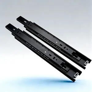 A pair of drawer slide rails, 40cm in length, black guide rails with steel balls for silent sliding. Suitable for woodworking, home decoration, and drawer refurbishment