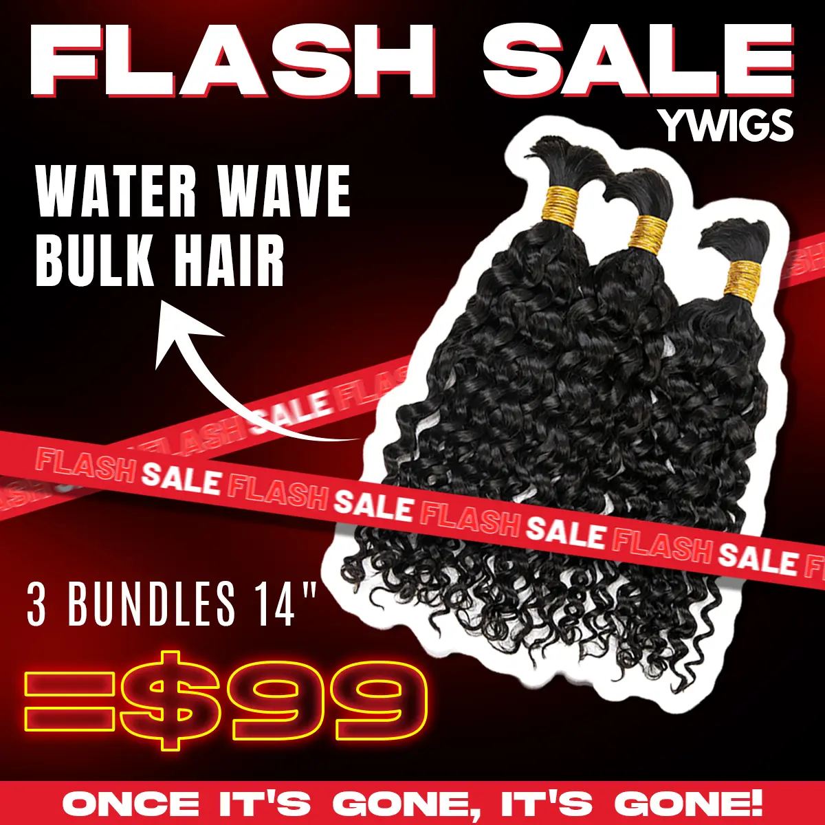 [3 Bundles=$99] YWIGS Bulk Human Hair for Braiding Human Braiding Hair for Boho Braids Water Wave Deep Wave 100g/Bundles 3 Bundles Deal=$99 #DealsForYouDays @spotlightday