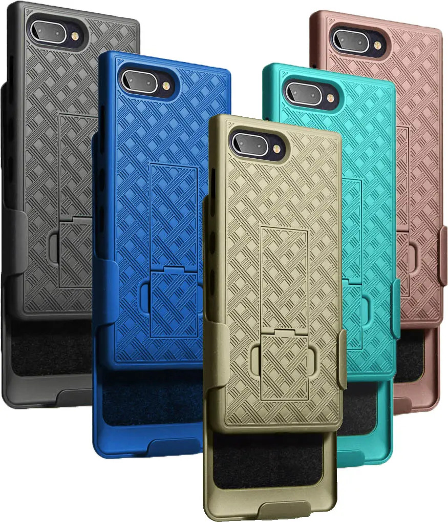 Case with Clip for BlackBerry Key2 LE, Nakedcellphone Kickstand Cover with [Rotating/Ratchet] Belt Hip Holster Combo for BlackBerry Key2 LE Phone [[ONLY FOR LE MODEL]]