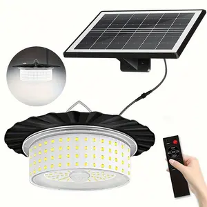 Solar Shed Light, Portable Solar Pendant Lights Outdoor, 244 LED 360° Glow Waterproof Shed Light with Remote Control for Shed, Barn, Gazebo, Yard, Patio, Garage summerwins