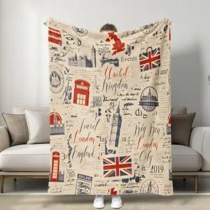 London City Pattern Blanket, Soft Warm Throw Blanket, Lightweight Air-conditioned Room Blanket, Ideal Gift for Family and Friends, Home and Office Decor,Thin Blanket Dream Workshop