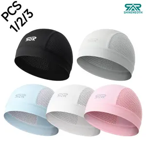 1/2/3 Piece Cycling Cap, Biker Cap, Quick-Dry Sun Protection Sweat Absorption Road Bike Helmet Liner Mesh Breathable Sports Hat Summer Skull Cap, Lightweight Quick Dry Sports Helmet Liner for Men Women, Cooling Cycling Beanie