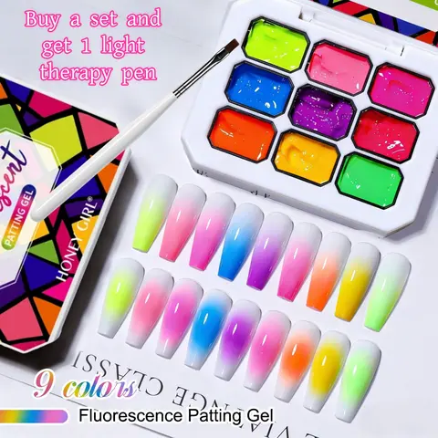 Y2K Nail Gel Set, Rainbow Dopamine Series, High Saturation Shine, Includes Nail Brush, LED Nail Art, DIY Nail Design, Manicure, Nail Art Products