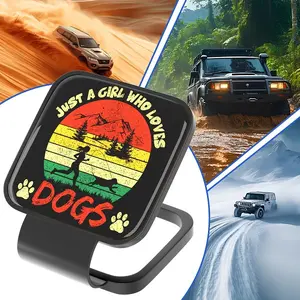 Just a Girl Who Loves Dogs Hitch Cover for 2 Inch Receivers - Trailer Hitch Cover Tube Plug Insert Cap, Compatible with Pickup, SUV, Jeep, Cars, Trucks, RV & More Exterior Accessories