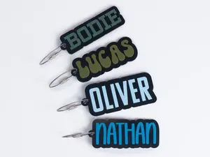 Personalized Backpack Name Keychain, Custom Name Plate, Diaper Bag Tag, Sports Keychain, Back to School Keychain, Water Bottle Name Tag
