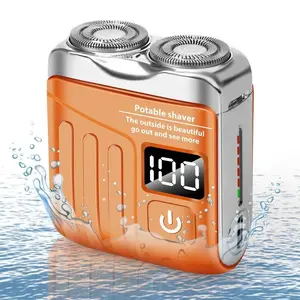 R19 Mini Electric Shaver for Men Magnetic Dual-Blade Razor USB-Rechargeable Pocket Groomer Ultra-Compact Travel Shaver for Car Office Home Daily Care Smooth