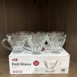 Deli Glass Coffee Mugs – Set of 6 Clear Glass Cups, 160ml (5.4oz) Deli Glass Coffee Mugs – Set of 6 Clear Glass Cups, 160ml (5.4oz)