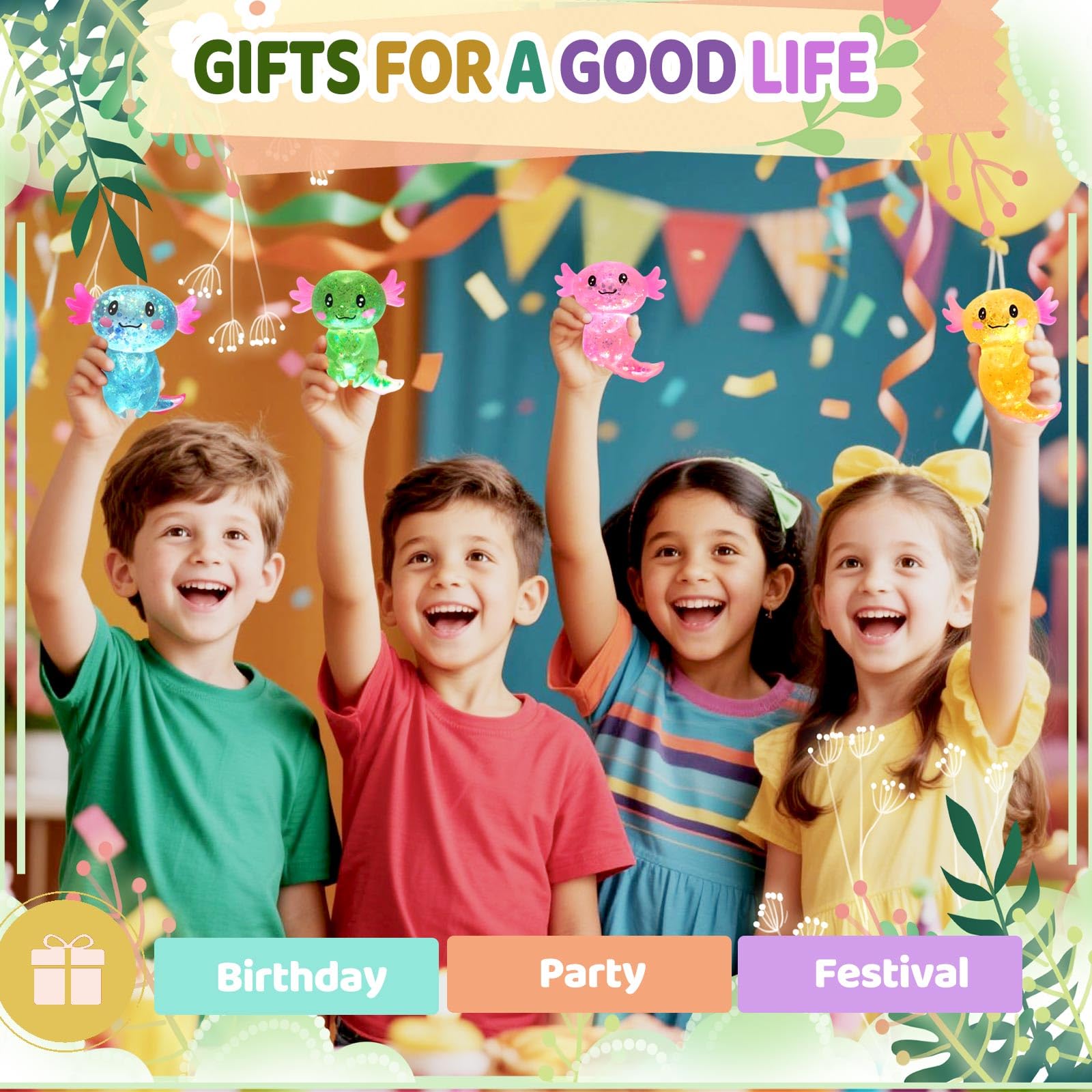 2026 New Axolotl Squishy Toy, Medium Squishy Axolotl Squeeze Toy, Soft Slow Rising Stress Relief Toy, Sensory Fidget Toys Squishy for Anxiety for Kids Youth Adults