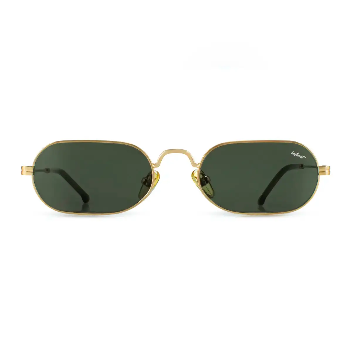 Infinit Kiruna Rectangle Sunglasses, Gold + Green