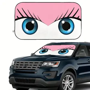 electric dipstick [UV Blocking Sunshade] UV Blocking Car Sunshade, 1pc, 59X27 Inches, Roll-up, Polyester Fiber, Foldable, for RV SUV, Front Windshield Protection, Cute Eyes