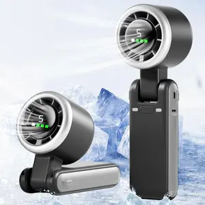 PLAYHOT Portable Handheld Turbo Fan, 5 Gear Wind, Battery Operated, Up to 12 Working Hours, 3 IN 1 Hand Fan with Air Turbo Tech Cooling Fan for Outdoor Activities, Travel, Working minifans pocket camp