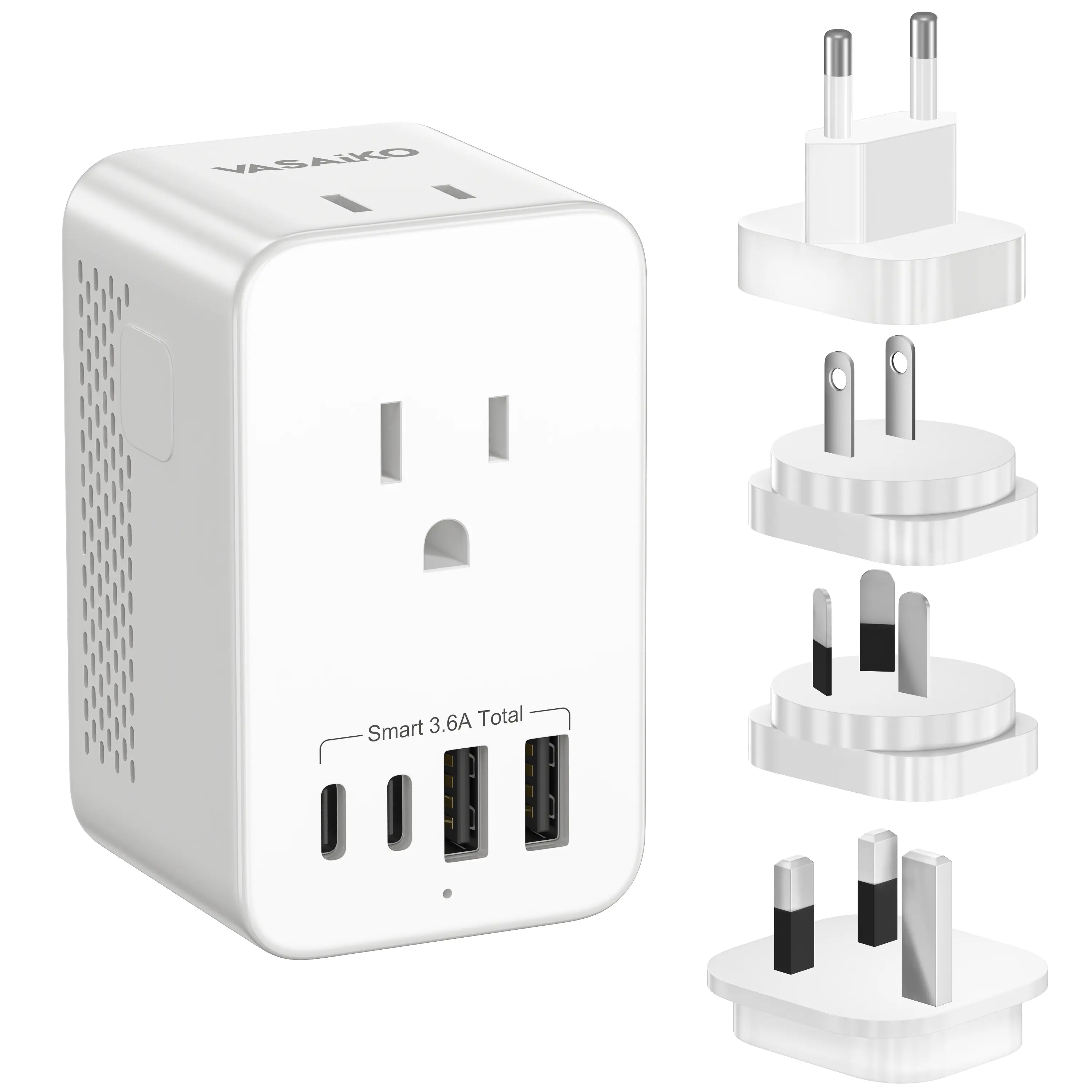 Voltage Converter US to Europe, 220 to 110 Converter for European Travel, Power Converter Adapter Combo with 2 USB-A 2 USB-C Port & UK/AU/US/IT/European Travel Plug Adapters TikTokShopBlackFriday