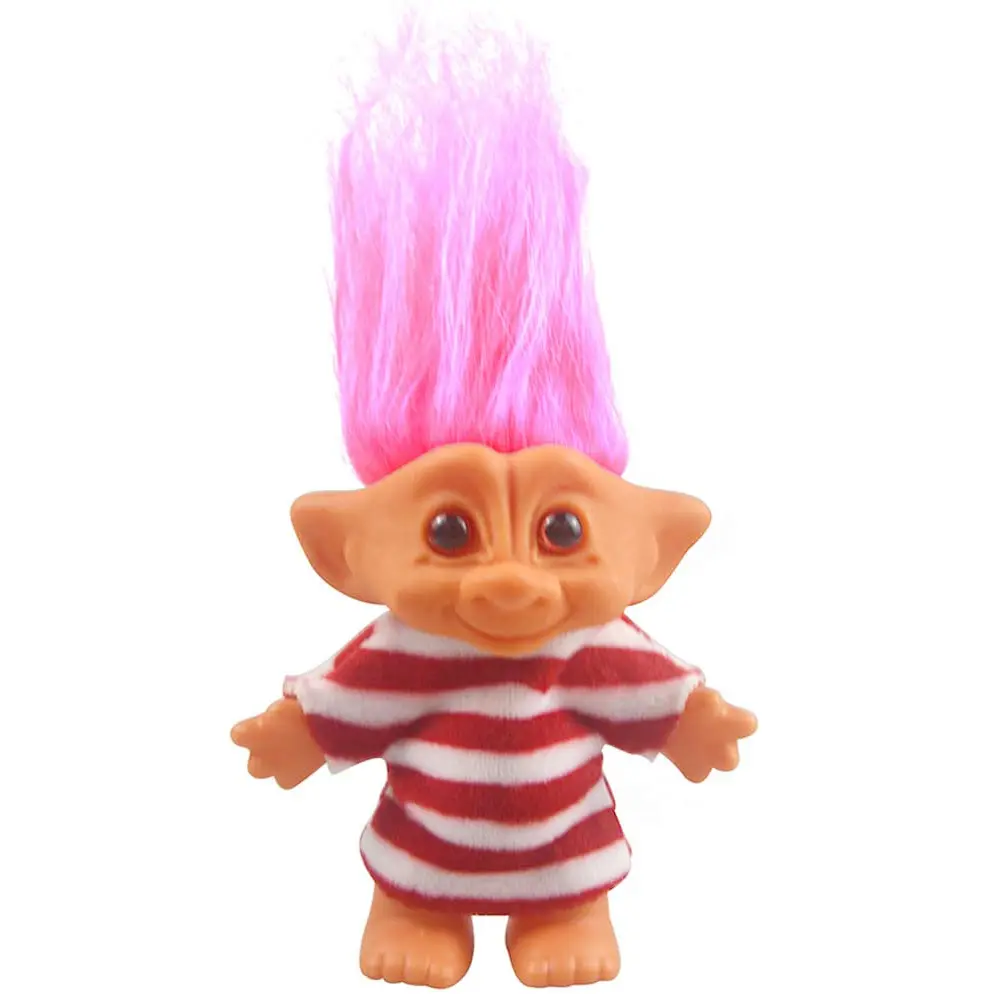 90s Vintage Chromatic Lucky Troll Doll Toy, Movie-Inspired Collectible with Interactive Play Features, Fun Party Favor, Ideal Gift for School Projects & Cake Toppers
