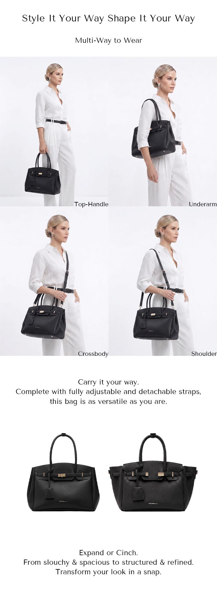 NEWBELLA Miranda M 13-Inch Laptop Tote Bag with Organizer and Adjustable Crossbody Strap for Work and Office #sohoch