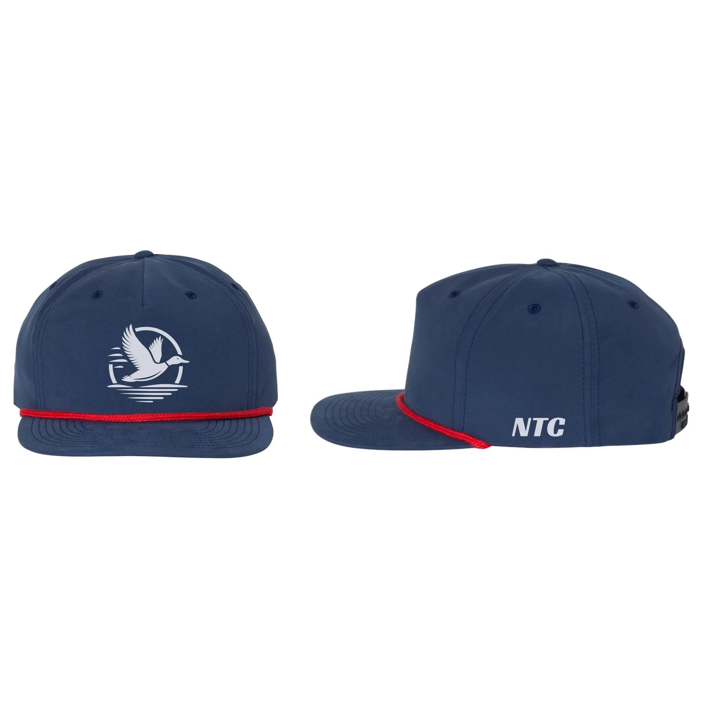 Adjustable Trucker Hat - Casual Blue NTC Rope Graphic Hat with Baseball Pattern, Black Trim, Blue Wings, Colored Trim, Baseball Pattern Hats, Black Trim Hats