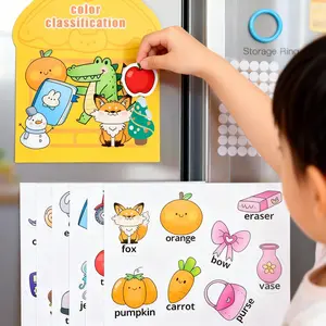 Interactive Magic Sticker Book, 48 Items & 6 Scene Cards, Reusable Sensory Toys, Improves Focus & Sensory Development