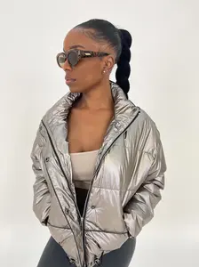 Metallic Puffer Jacket