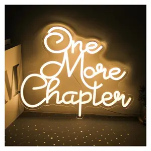 "One More Chapter "Neon Sign USB Powered Light For Bedroom Study Reading Room Library Bookstore Decor 37.5cm×30cm