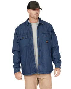 Hawx Men's Dark Wash Denim Lined Work Shirt Jacket - Hxfa23w05-Dkw