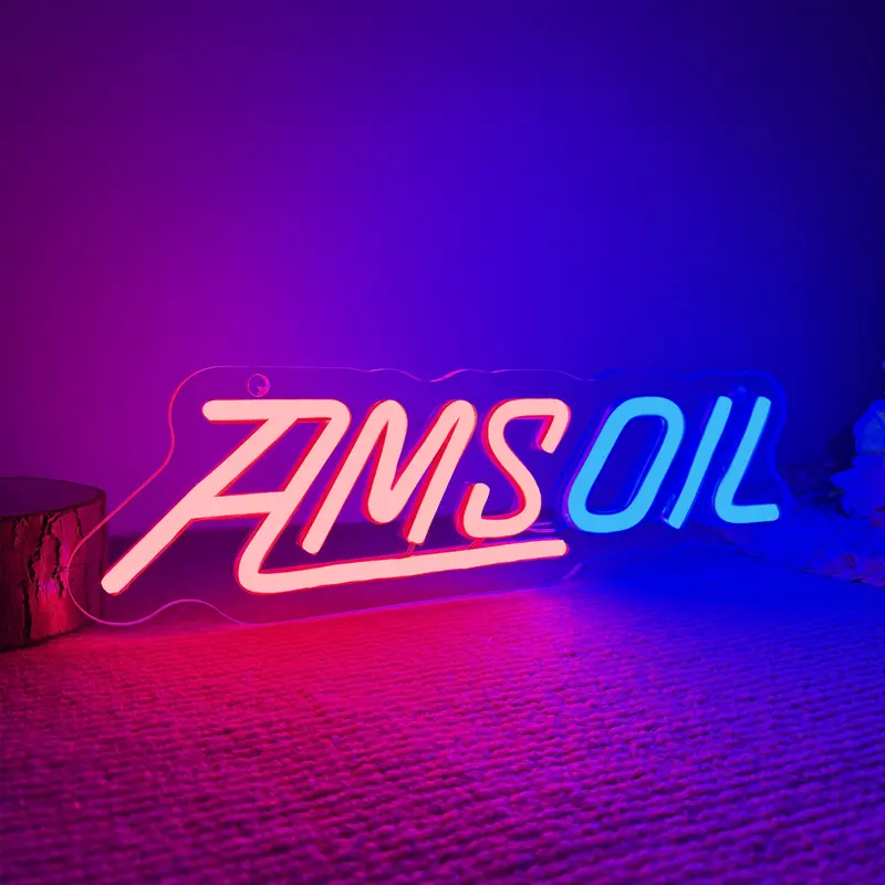 AMSOIL Neon Lights, LED Neon Signs Wall Decor for Man Cave Bedroom Bar Gas Station,USB Powered,Acrylic,Gift