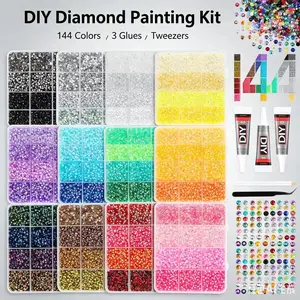 144 Color Nail Art Rhinestones Set, Super Shiny Nail Jewelry Kit, DIY Nail Art Tools, Crystal Rhinestones, 144Colors Nail Art Rhinestones Kit with Glue, Tweezers & Wax Pen, Flatback Round Crystal Beads for Nails, DIY Crafts, DiamGlue Tweezers, Dotting Pen