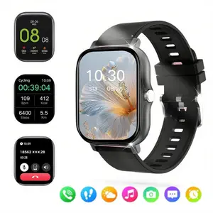 Multifunctional smart watch fashion digital watch, sports watch for women and men, wearable smart watch, smart watch, smartphone watch, call message reminder watch popular outdoor watches Wristwatch Black