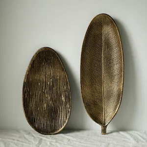 Light Luxury Wooden Tray, Snack Candy Tray, Living Room Home Dining Table Storage Tray, Creative Gold Tray, Decorative Ornaments